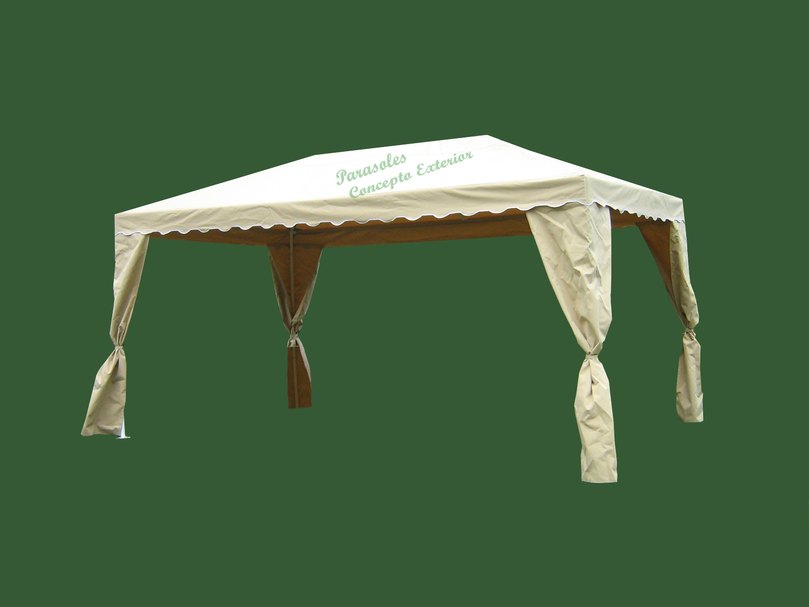 Parasol tipo Carpa con Cortinas de Adorno